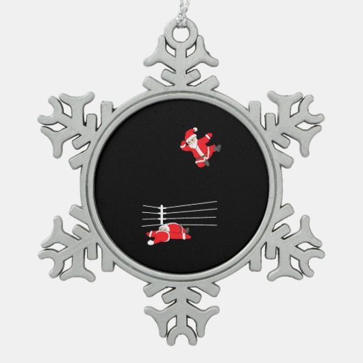 Funny Wrestling Kerstkerstkerstfeestdagen Tin Sneeuwvlok Ornament (Voorkant)