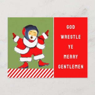 Funny Wrestling Kerstmis Feestdagenkaart