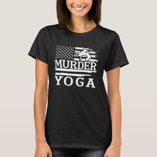 Funny Wrestling Murder Yoga Wrestler Wrestling Lov T-shirt (Voorkant)