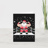 Funny Wrestling Santa Xmas Lights Wrestling Christ Kaart (Voorkant)