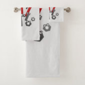 Funny wright Monster tools humor cartoon Bad Handdoek (Insitu)