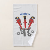 Funny wright Monster tools humor cartoon Bad Handdoek (Handdoek)