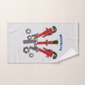 Funny wright Monster tools humor cartoon Bad Handdoek (Handdoek)