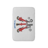 Funny wright Monster tools humor cartoon Badmat (Voorkant Verticaal)