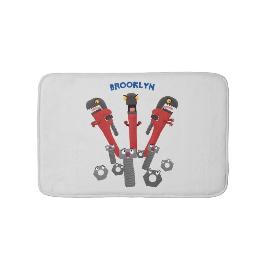 Funny wright Monster tools humor cartoon Badmat (Voorkant)