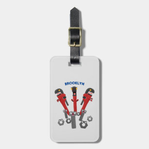 Funny wright Monster tools humor cartoon Bagagelabel