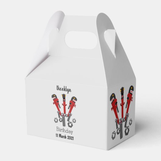 Funny wright Monster tools humor cartoon Bedankdoosjes (Achterkant)