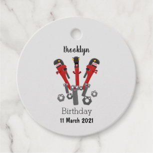 Funny wright Monster tools humor cartoon Bedankjes Labels