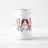 Funny wright Monster tools humor cartoon Bierpul (Voorkant links)