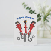 Funny wright Monster tools humor cartoon Briefkaart (Staand voorkant)