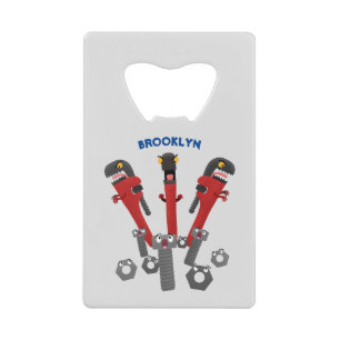 Funny wright Monster tools humor cartoon Creditkaart Flessenopener