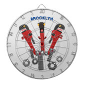 Funny wright Monster tools humor cartoon Dartbord (Voorkant)