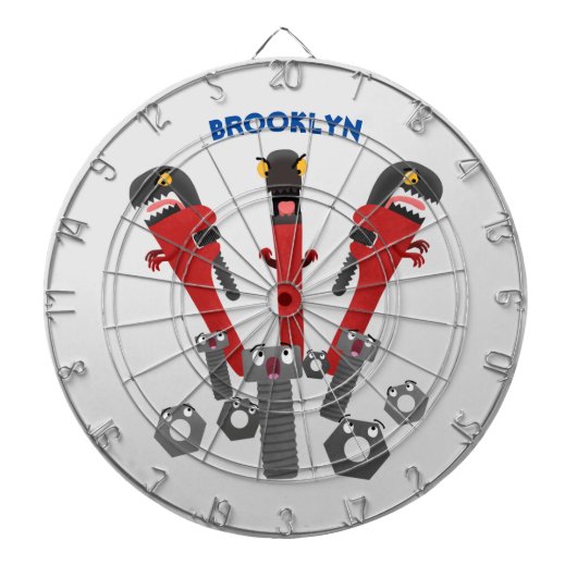 Funny wright Monster tools humor cartoon Dartbord (Voorkant)