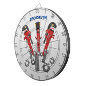 Funny wright Monster tools humor cartoon Dartbord (Voorkant Rechts)