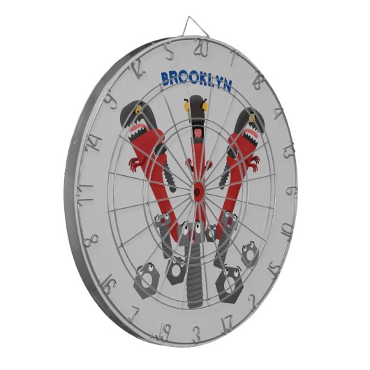 Funny wright Monster tools humor cartoon Dartbord (Voorkant Links)