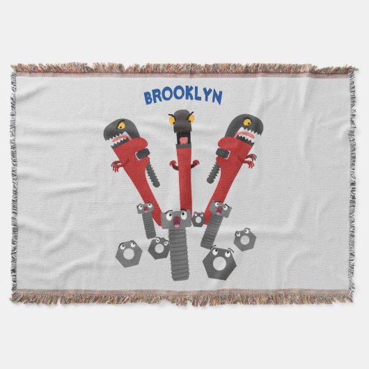 Funny wright Monster tools humor cartoon Deken (Voorkant)