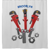 Funny wright Monster tools humor cartoon Douchegordijn (Voorkant)