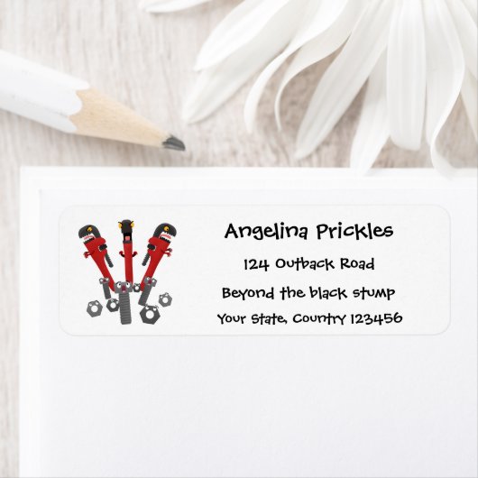 Funny wright Monster tools humor cartoon Etiket (Insitu)