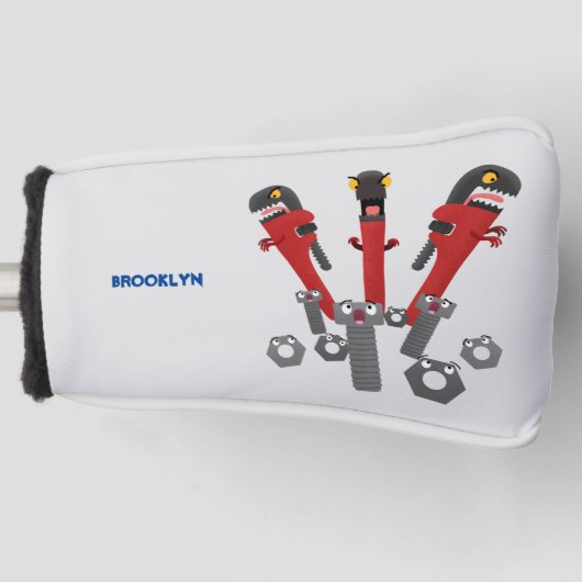 Funny wright Monster tools humor cartoon Golfheadcover (Voorkant)