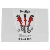 Funny wright Monster tools humor cartoon Groot Cadeauzakje (Achterkant)