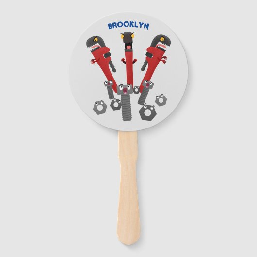 Funny wright Monster tools humor cartoon Handwaaier (Voorkant)