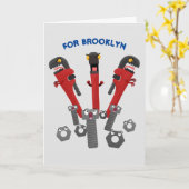 Funny wright Monster tools humor cartoon Kaart (Gele Bloem)