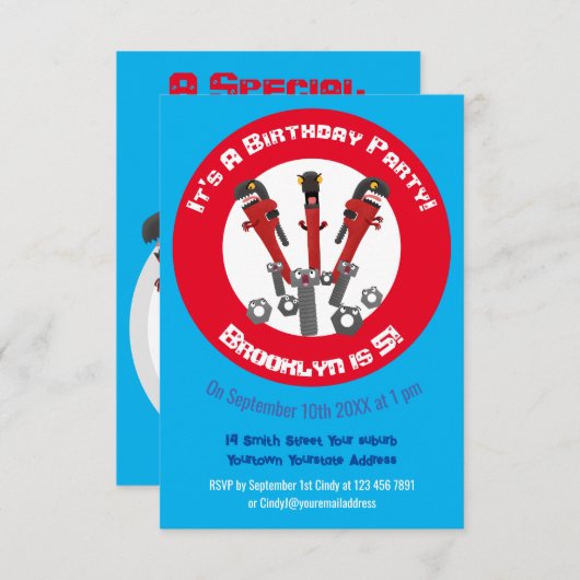 Funny wright Monster tools humor cartoon Kaart (Voorkant / Achterkant)