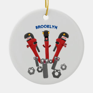 Funny wright Monster tools humor cartoon Keramisch Ornament
