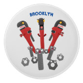 Funny wright Monster tools humor cartoon Keramische Knop (Voorkant)