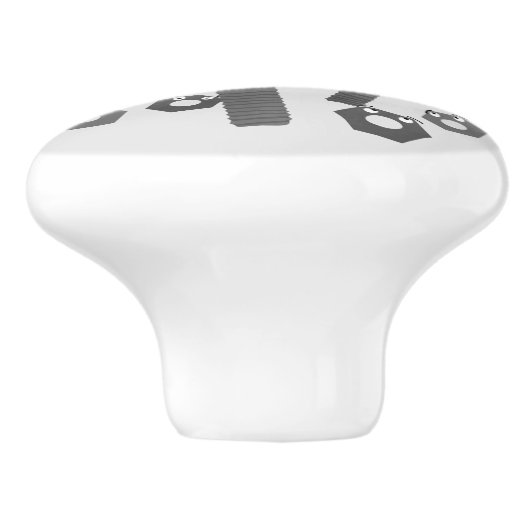 Funny wright Monster tools humor cartoon Keramische Knop (Zijkant)