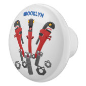 Funny wright Monster tools humor cartoon Keramische Knop (Rechts)