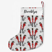 Funny wright Monster tools humor cartoon Kleine Kerstsok (Achterkant)