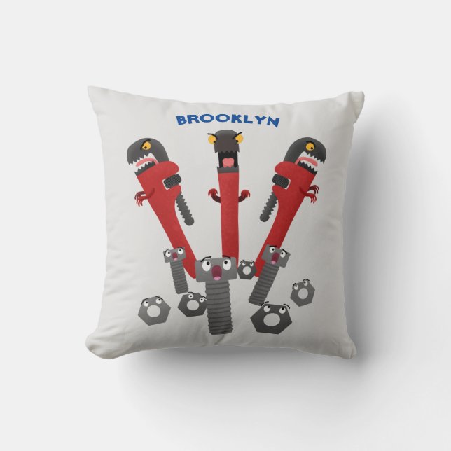 Funny wright Monster tools humor cartoon Kussen (Voorkant)