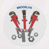 Funny wright Monster tools humor cartoon Labels (Design 1)