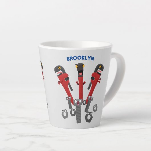 Funny wright Monster tools humor cartoon Latte Mok (Rechterhoek)