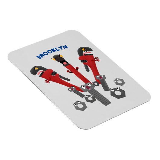 Funny wright Monster tools humor cartoon Magneet (Rechterzijde)