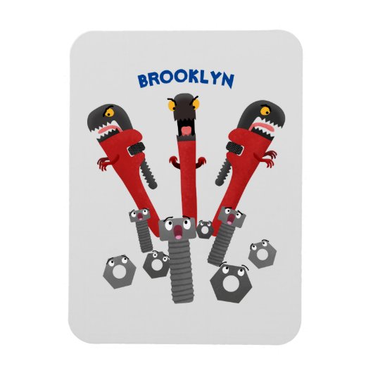 Funny wright Monster tools humor cartoon Magneet (Verticaal)