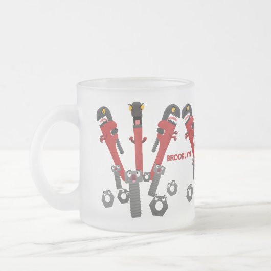 Funny wright Monster tools humor cartoon Matglas Koffiemok (Links)