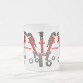 Funny wright Monster tools humor cartoon Matglas Koffiemok (Center)