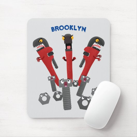 Funny wright Monster tools humor cartoon Muismat (Met muis)