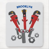 Funny wright Monster tools humor cartoon Muismat (Voorkant)