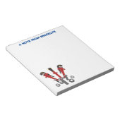 Funny wright Monster tools humor cartoon Notitieblok (Schuin)