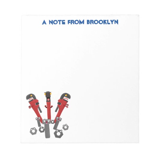Funny wright Monster tools humor cartoon Notitieblok (Voorkant)