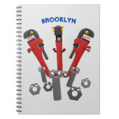 Funny wright Monster tools humor cartoon Notitieboek (Voorkant)