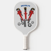 Funny wright Monster tools humor cartoon Pickleball Paddle (Achterkant)