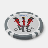 Funny wright Monster tools humor cartoon Poker Chips (Enkel)