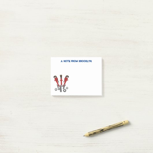 Funny wright Monster tools humor cartoon Post-it® Notes (Op bureau)