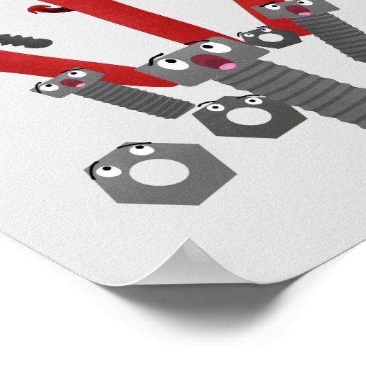 Funny wright Monster tools humor cartoon Poster (Hoek)