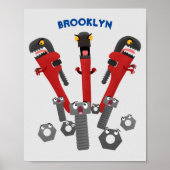 Funny wright Monster tools humor cartoon Poster (Voorkant)
