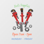 Funny wright Monster tools humor cartoon Raamsticker (Vel)